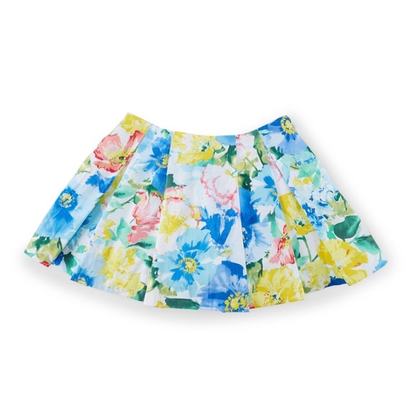 Polo Ralph Lauren Girls 5 Floral Pleated Sateen Mini Skirt w/Pockets - EUC! - Picture 1 of 12